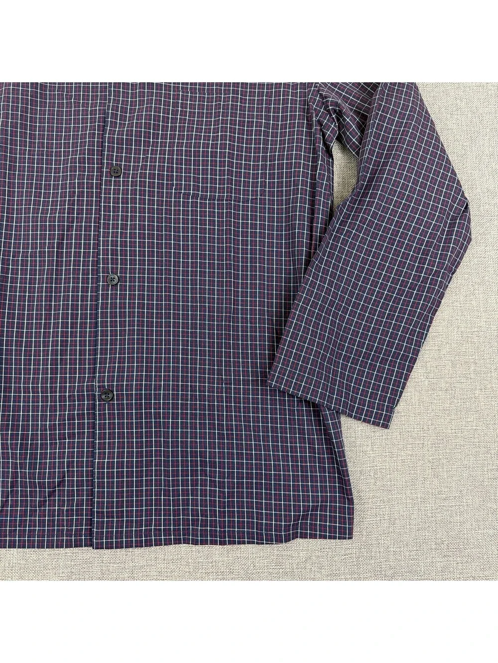 Club Room Pajama Sleep Shirts Organic Cotton L Plaid Button Front NWT (2 Shirts)